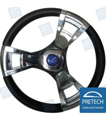 STEERING WHEEL HERMOSA CHROMED - 350 MM