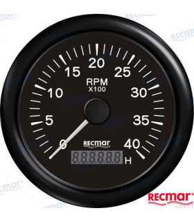TACHOMETER 1.0/10.0 - 0/4000 RPM BLACK