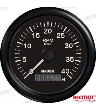 TACHOMETER 1.0/10.0 - 0/4000 RPM BLACK