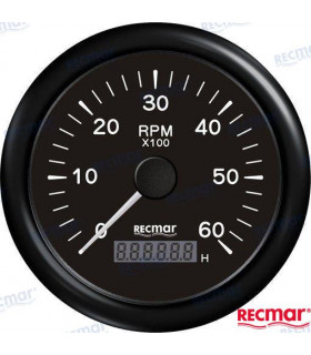 TACHOMETER 1.0/10.0 - 0/6000 RPM BLACK