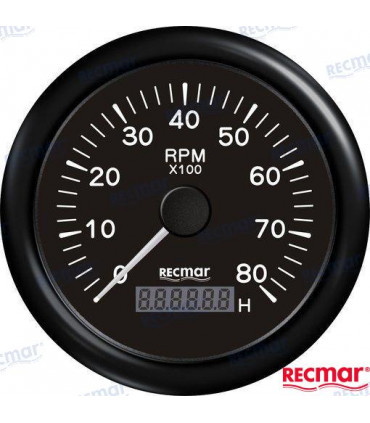 TACHOMETER 1.0/10.0 - 0/8000 RPM BLACK