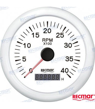 TACHOMETER 1.0/10.0 - 0/4000 RPM WHITE