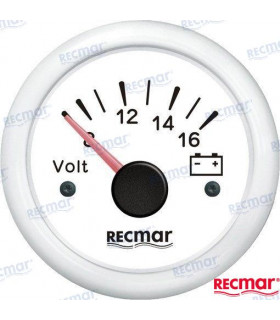 VOLTIMETER 8-16V WHITE