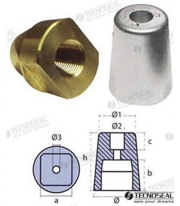 CONICAL PROPELLER NUT WITH SQUARE INNER