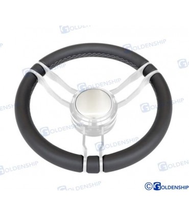 STEERING WHEEL TINO LEATHER 350 mm BLACK