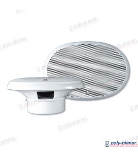 WHITE MID POWER 3-WAY SPEAKERS 6"X9"