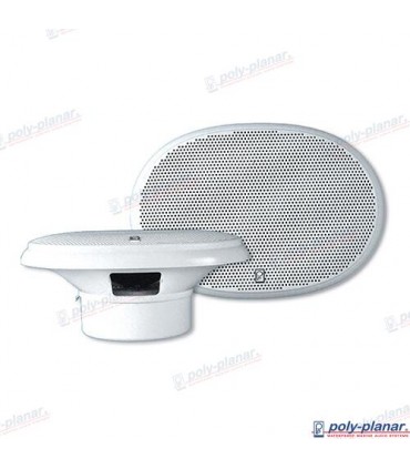 WHITE MID POWER 3-WAY SPEAKERS 6"X9"