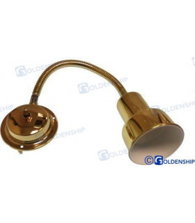 BULKHEAD LIGHT BRASS WITH FLEX 12V 10W H
