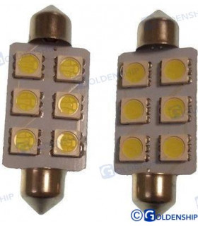 BULB FESTOON 6LED 1,3W 10/30V (2) ice Wh