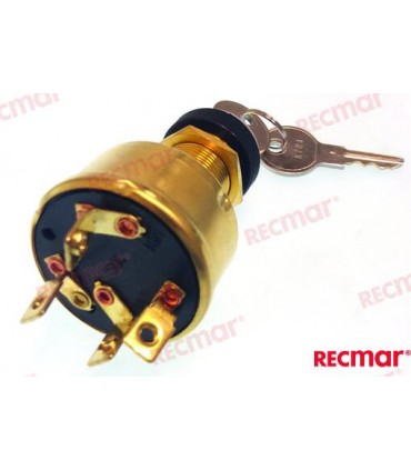 IGNITION STARTER SWITCH BRASS 4T-3POS W/
