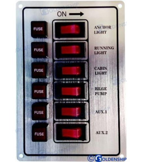 SWITCH PANEL 6S SILVER