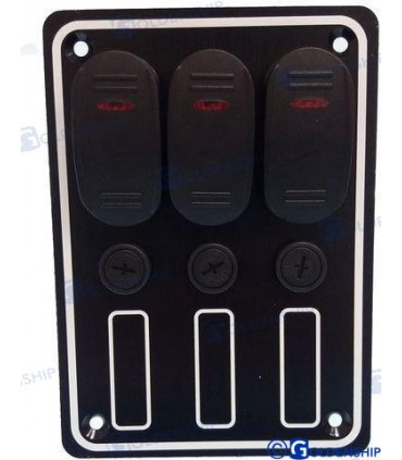 3 GANG WATERPROOF SWITCH PANEL