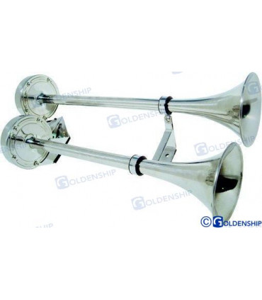 DOUBLE  ELECTRIC HORN SS 12-1/2" 12V