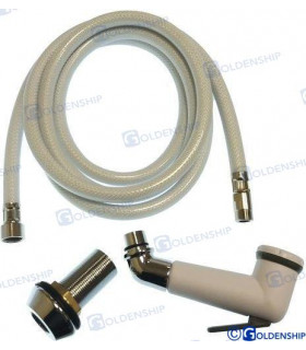 WHITE ABS SHOWER WITH SHUT-OFF