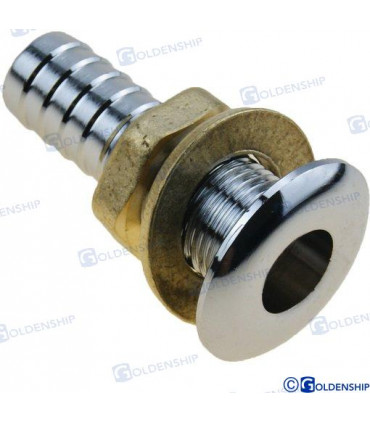 BRASS THRUHULL 3/8" 1/2"