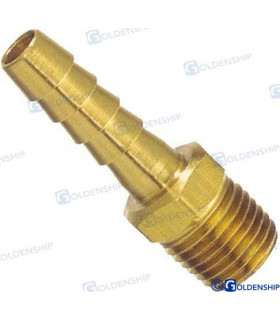 BRASS HOSE ADAP. MALE 1/4" - 10MM