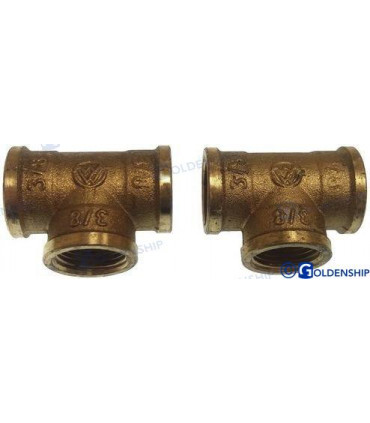 "T" BRASS H/H/H  3/8" (2)