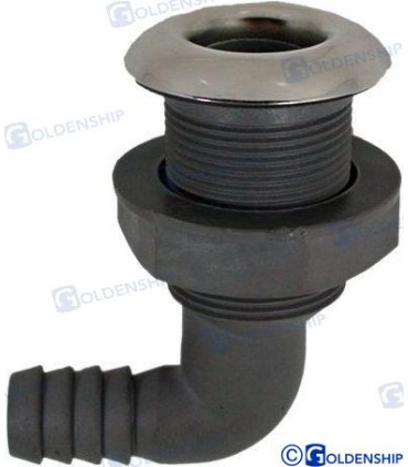 NYLON/STAINLESS THRUHULL 90  3/4"