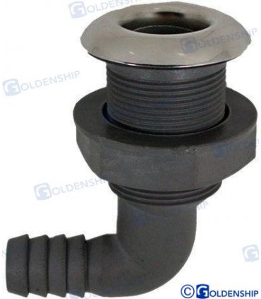 NYLON/STAINLESS THRUHULL 90  1-1/2"