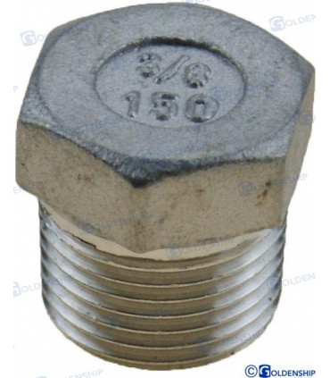 HEX HEAD PLUG  AISI 316  3/4
