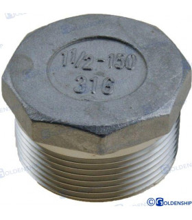 HEX HEAD PLUG  AISI 316  1-1/4