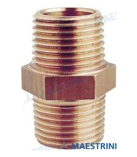 DOUBLE SCREW NIPPLE BRONZE 3/8"