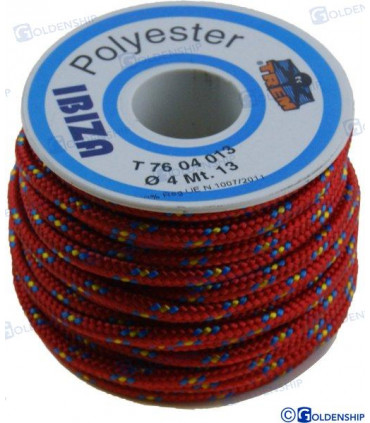 POLYESTER BRAIDED ROPE 3 MM. RED IBIZA