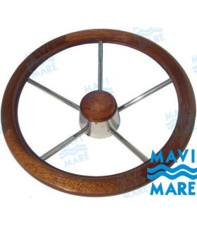 STAINLESS-WOOD STEERING WHEEL
