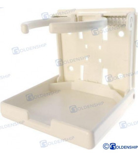 DRINK HOLDER, PLASTIC FRONT OPENINIG WHI