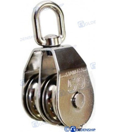 SWIVEL EYE PULLEY - DOUBLE SHEAVES - 6 M