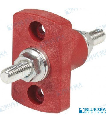 TERMINAL SM. FEED THROUGH 5/16 STUD RED