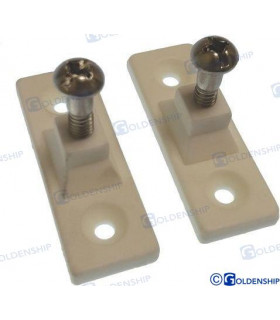 DECK HINGE PLATE NYLON WHITE (PACK 2)