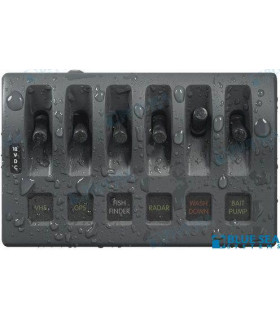 PANEL WD 12VDC FUSED 6 POS GRAY