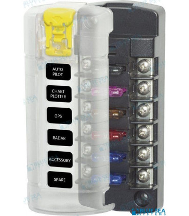 FUSE BLOCK STBLADE 6CIRC INDEPENDENT W/C