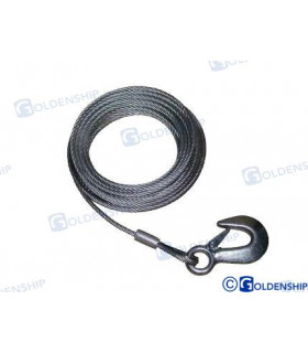WINCH CABLE & HOOK 5mm*10m