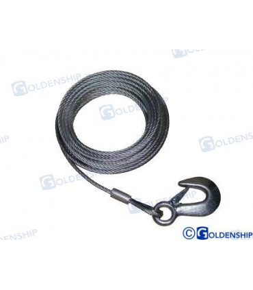 WINCH CABLE & HOOK 5mm*10m