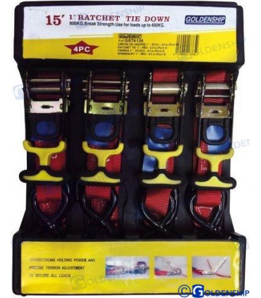 RATCHET TIE 1" - RED - 4,5 M (4)