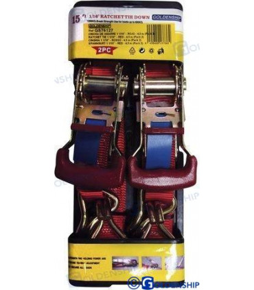 RATCHET TIE 1 1/16" - RED - 4,5 M (2)