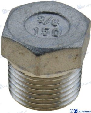 HEX HEAD PLUG AISI 316 3/8