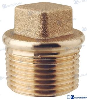 PLUG SQUARE HEAD 1''1/2  M. BRASS CR