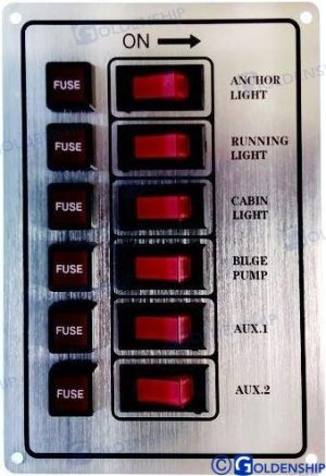 SWITCH PANEL 6S SILVER